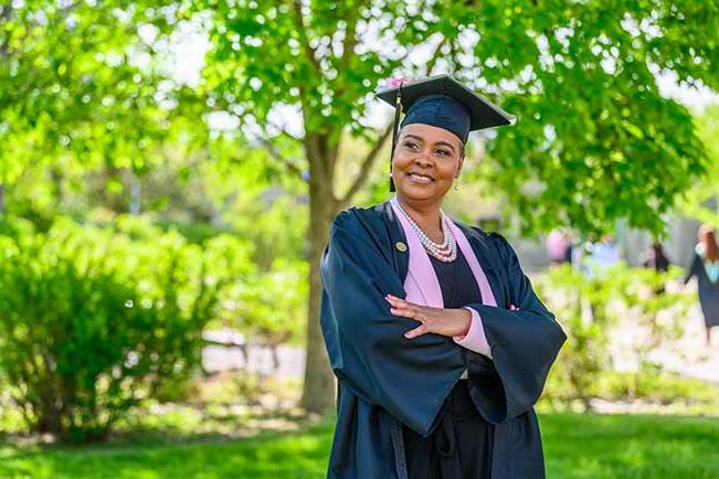 Daphne B. in her graduation gown