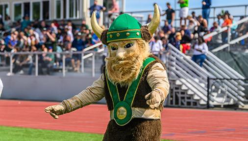 HVCC Viking mascot at game